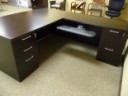 QCD Expresso Wood Right Return Desk With Overhead Hutch (Image On Left)
